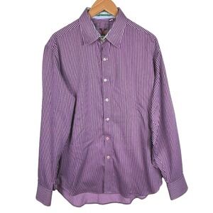 Robert Graham Men's Long Sleeve Button up Shirt 100% Cotton XL Flip Party‎ cuff